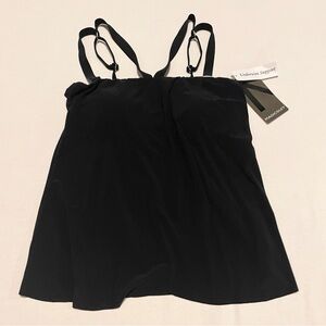 Magicsuit by Miraclesuit Black Michelle Draped Tankini Top Underwire 10